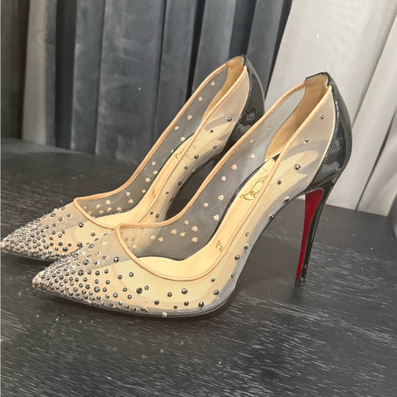 Christian Louboutin Shoes - CHRISTIAN LOUBOUTIN 
Strass Follies 100 Pumps 37.5 Black